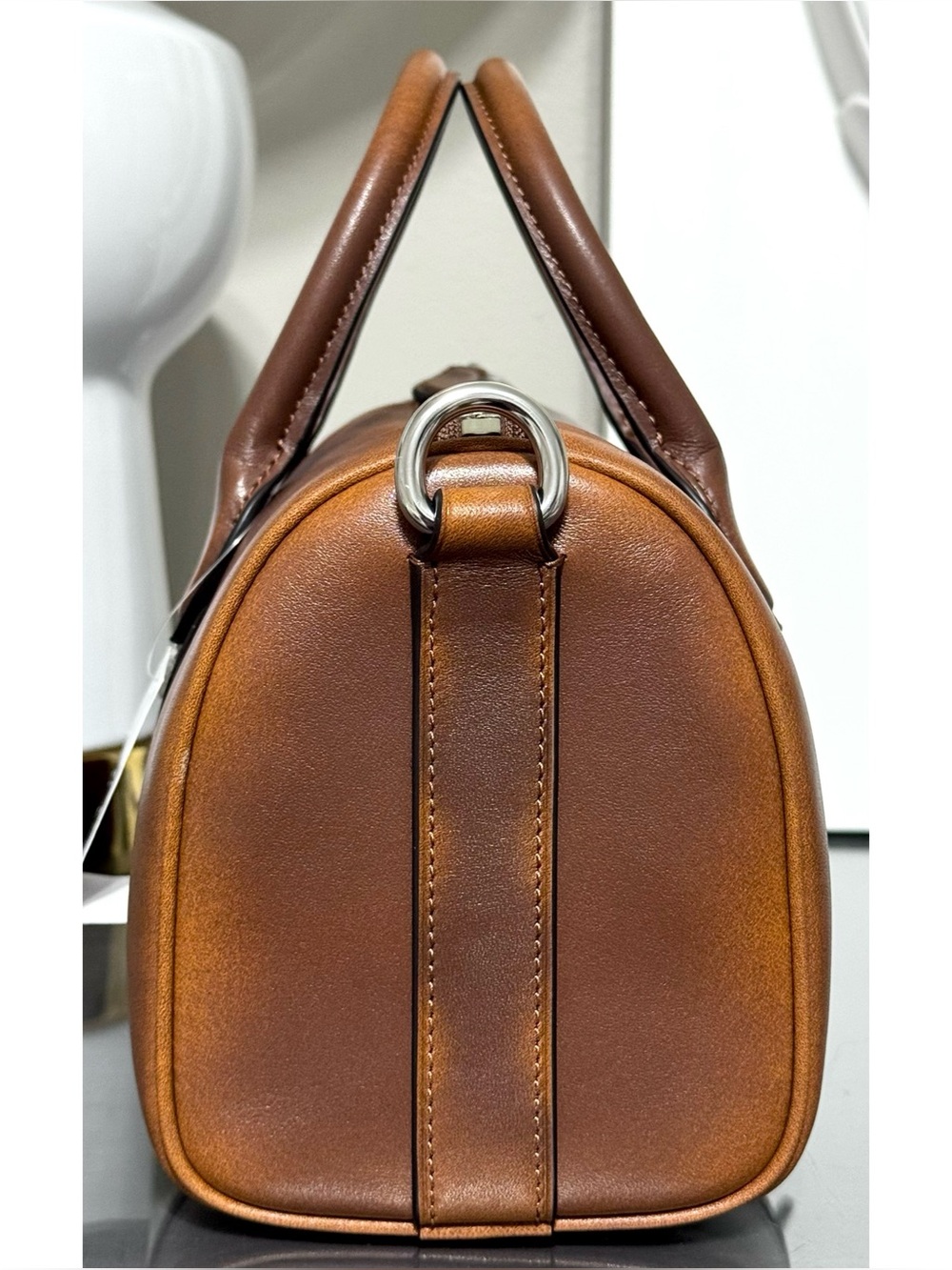 COACH Compass Bag 25 In Loved Leather, SADDLE/BURNT SIENNA - Picture 5 of 10